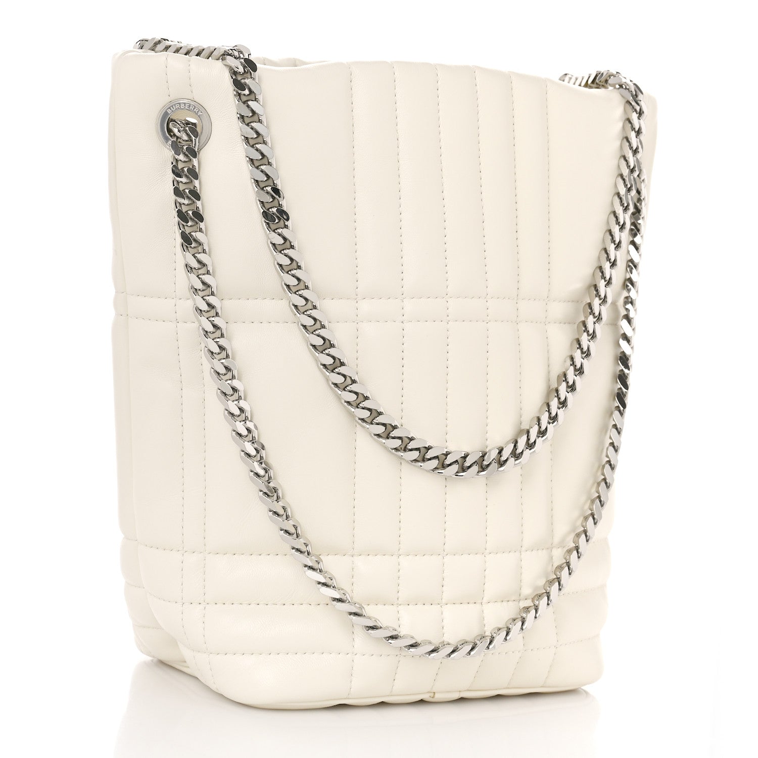 Burberry Lambskin Quilted Small Lola Bucket Bag Pale Vainilla 4 of 9