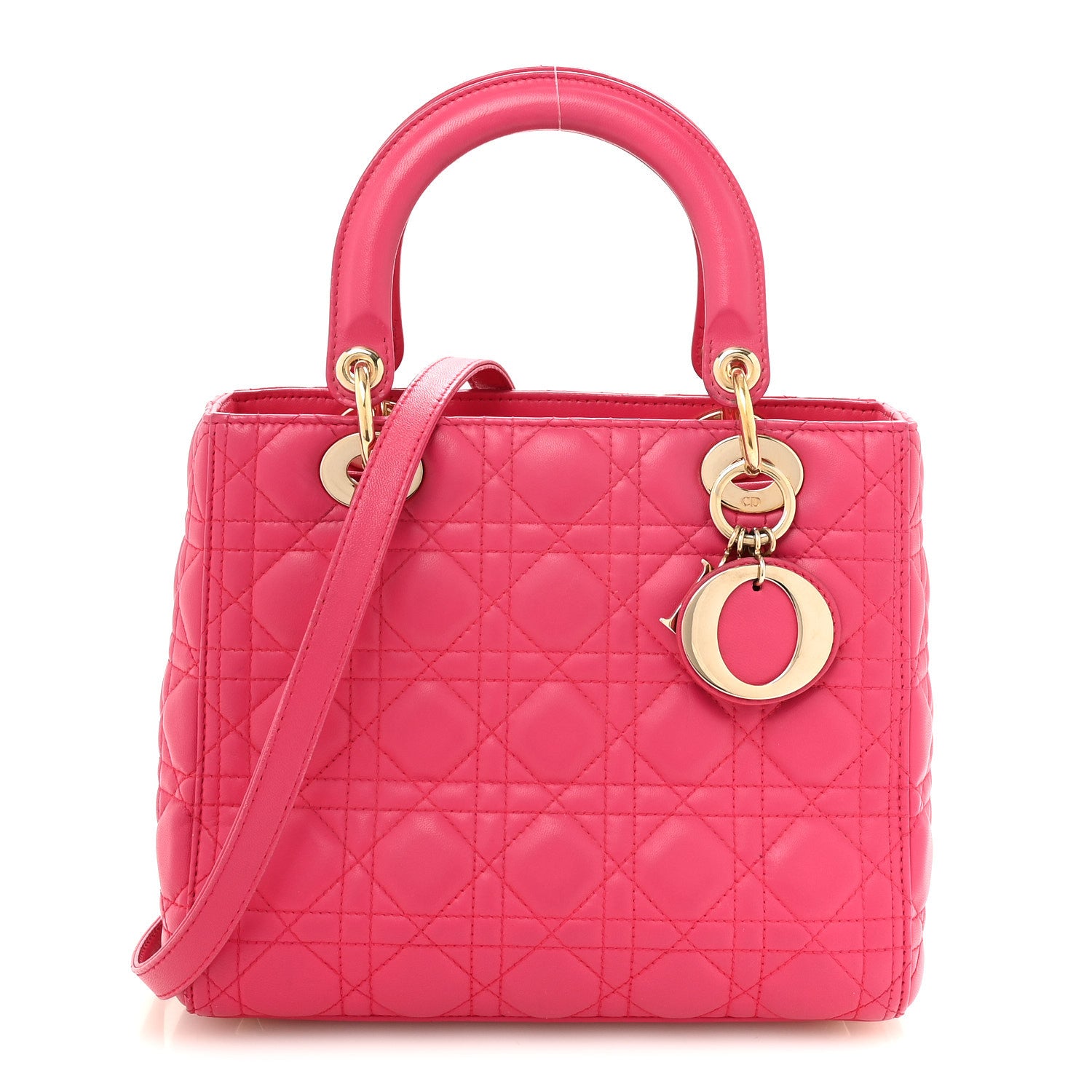 Christian Dior Lambskin Cannage Medium Lady Dior Pink 1 of 10