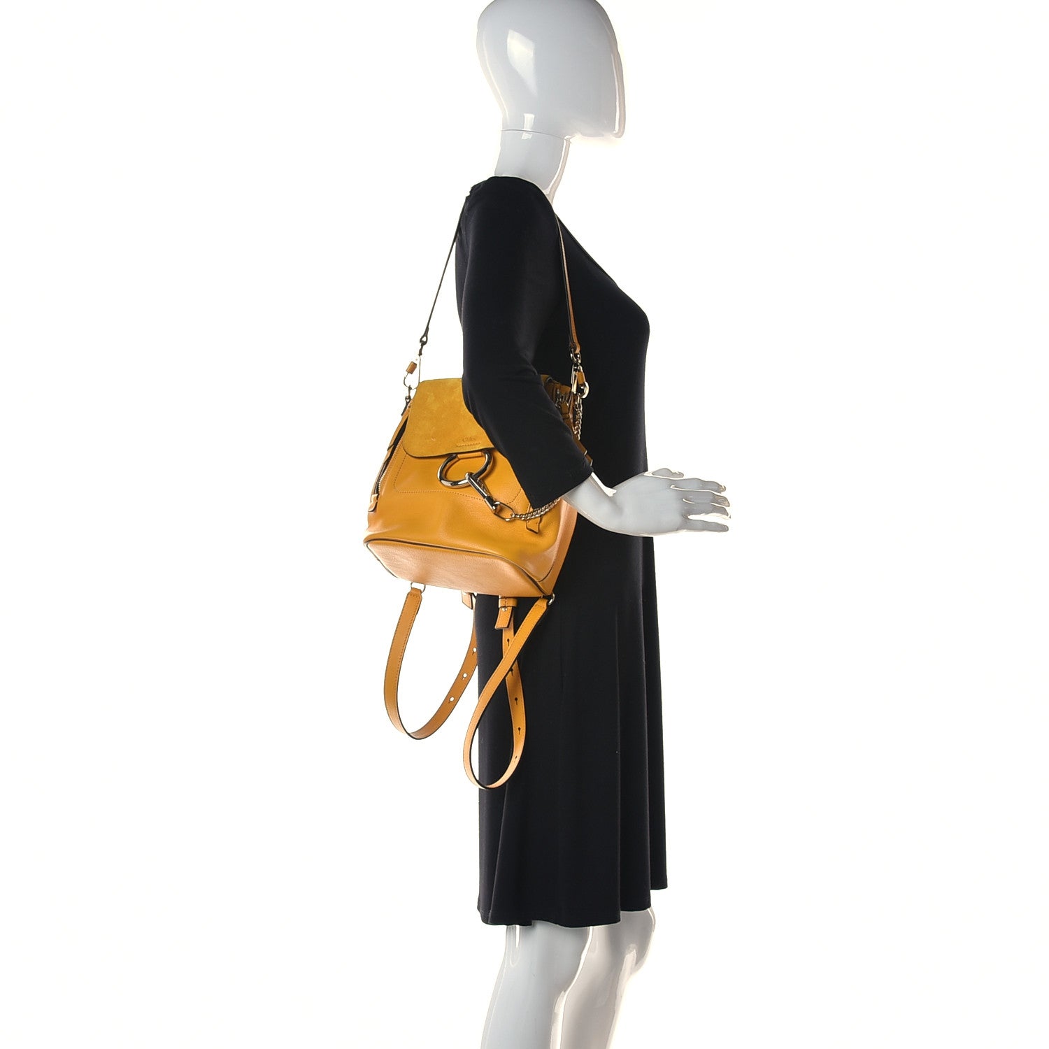 Chloe Suede Calfskin Small Faye Backpack Dusty Yellow 2 of 12