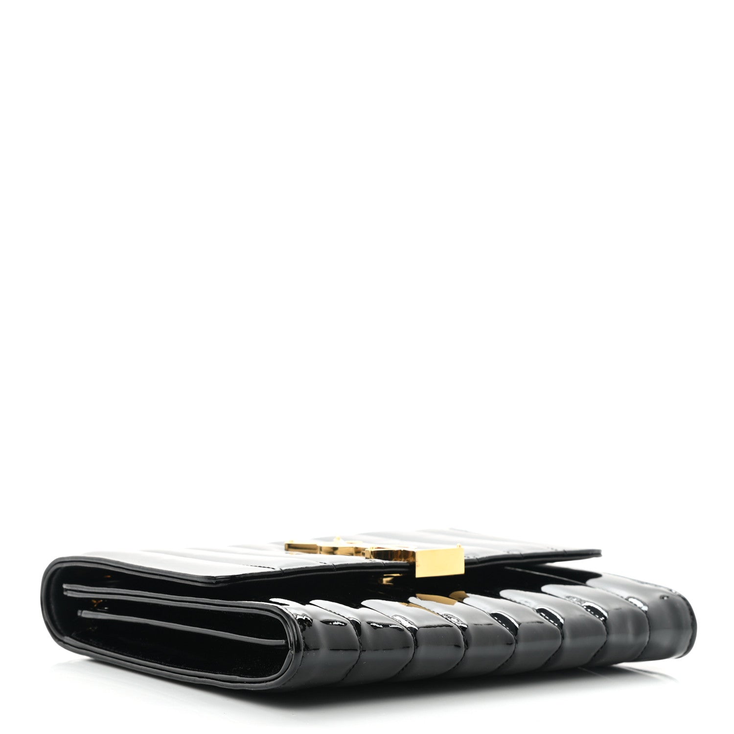 Saint Laurent Patent Calfskin Matelasse Monogram Vicky Chain Bag Black 3 of 7