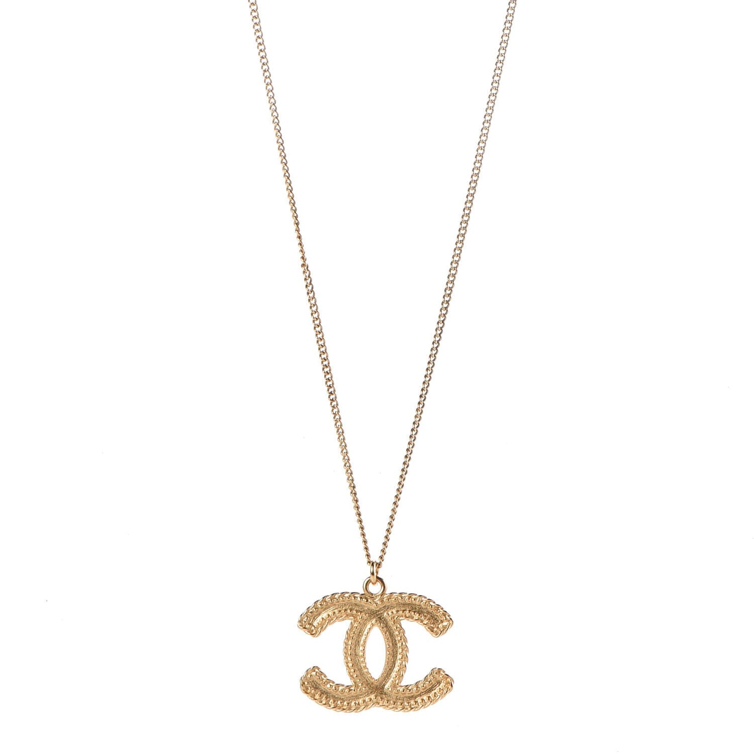 Chanel CC Necklace Matte Gold 1 of 6