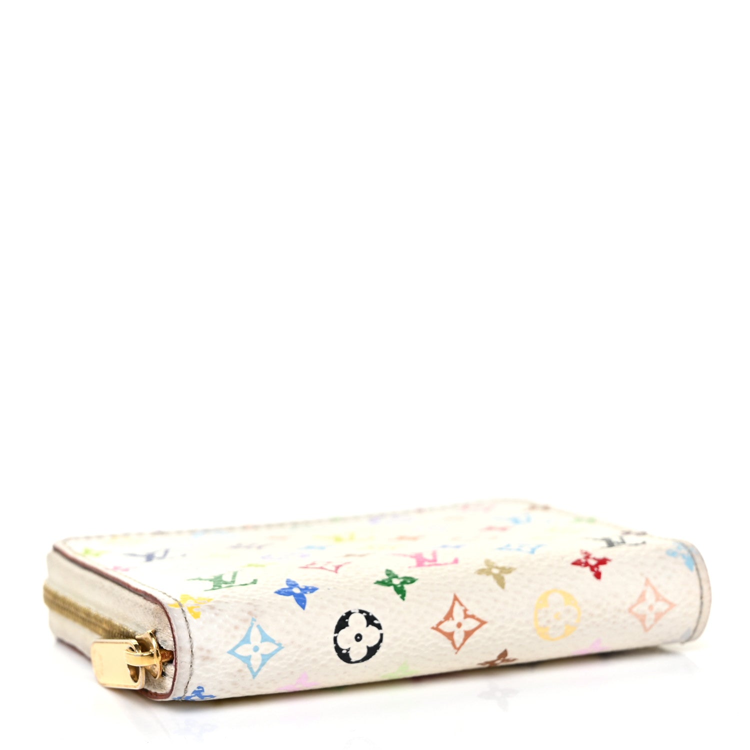 Louis Vuitton Monogram Multicolor Zippy Coin Purse Wallet White Litchi 4 of 10