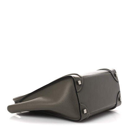 Celine Drummed Calfskin Micro Luggage Souris 4 of 14