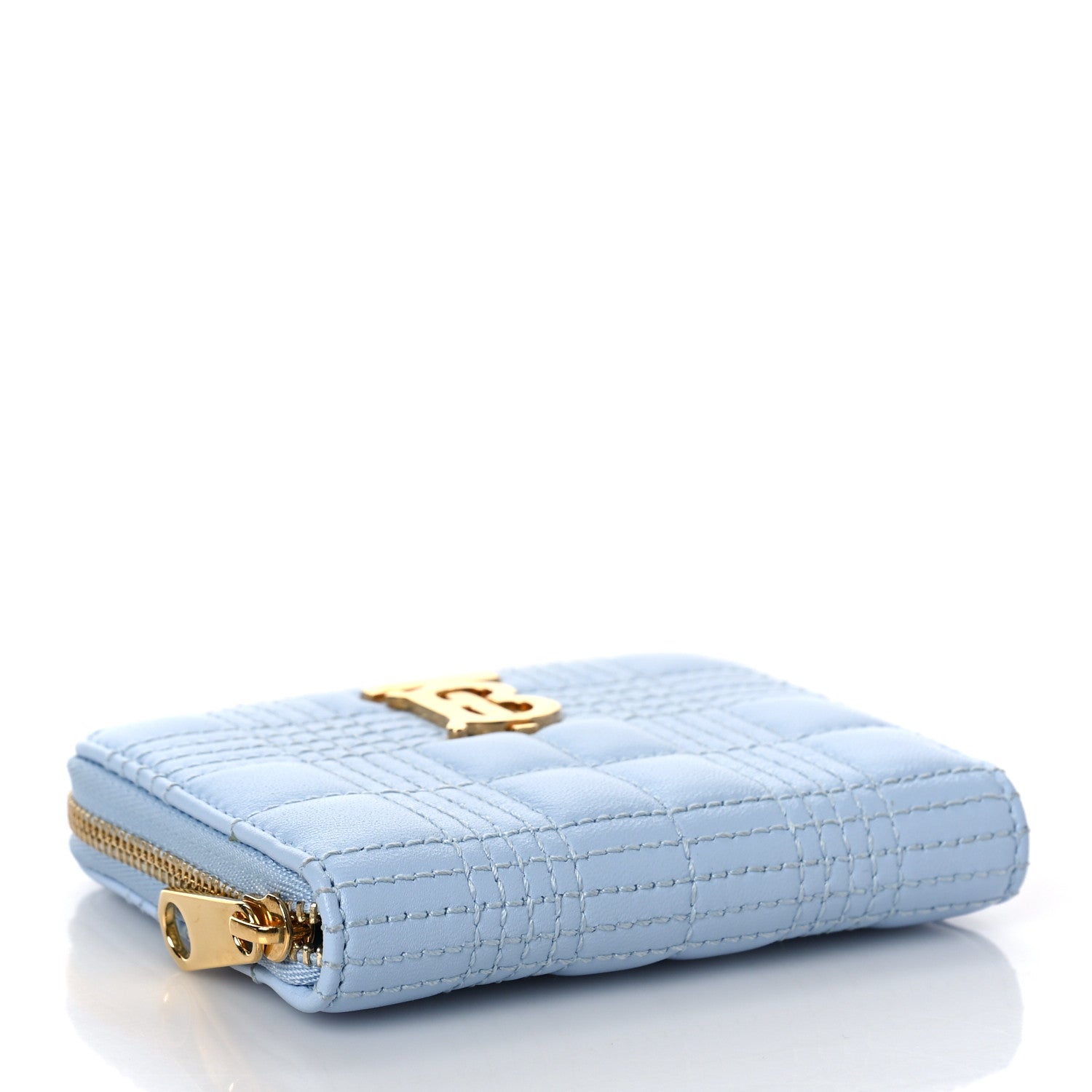 Burberry Lambskin Quilted Lola Wallet Soft Pale Blue 4 of 9