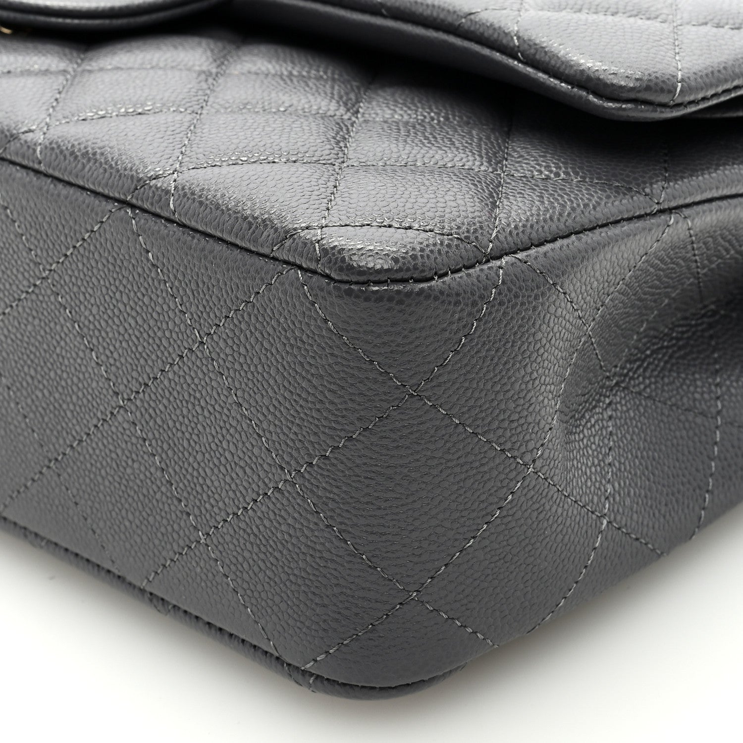 Chanel Caviar Quilted Medium Double Flap Dark Grey 9 of 9