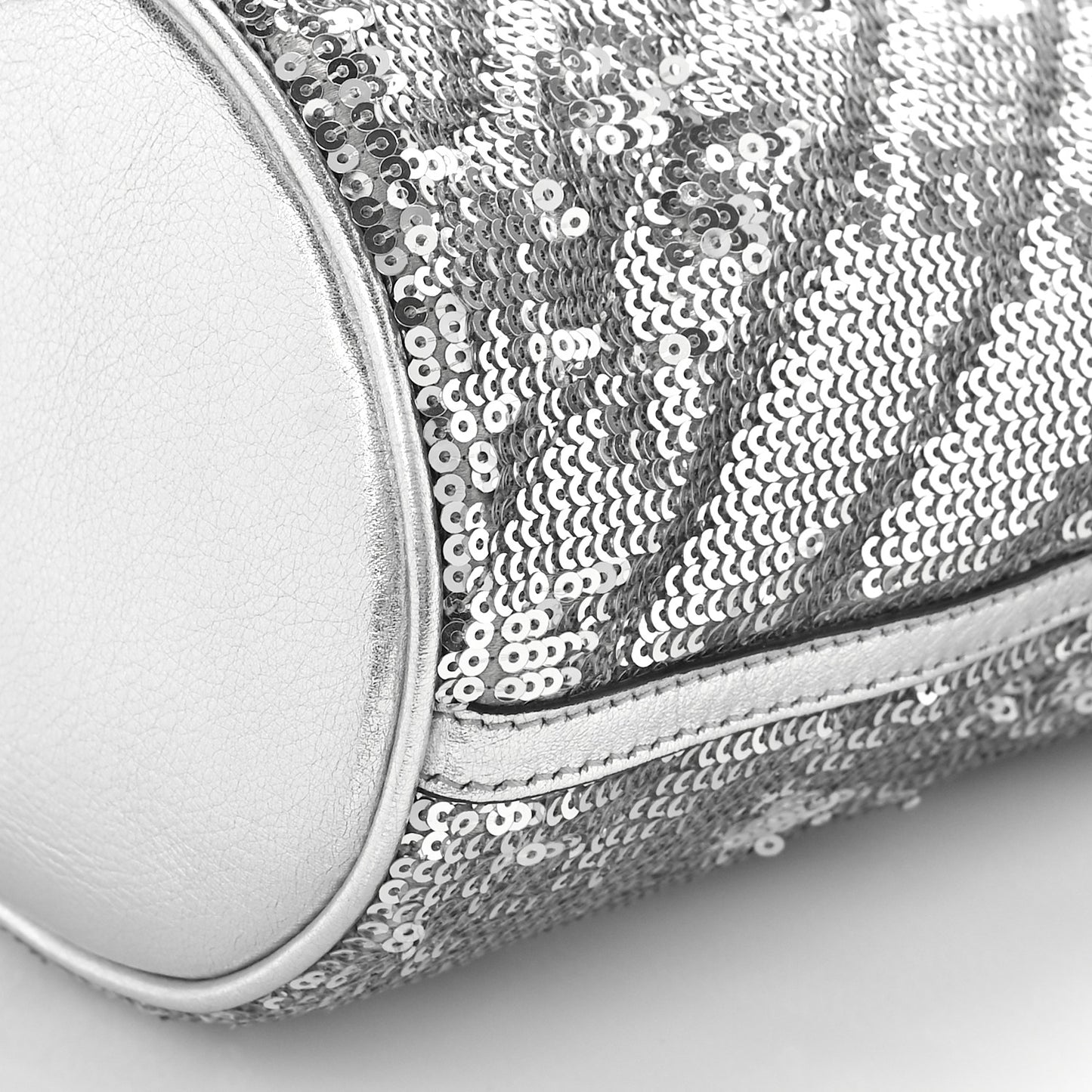 Sequin Mini GG Marmont 2.0 Bucket Bag Silver