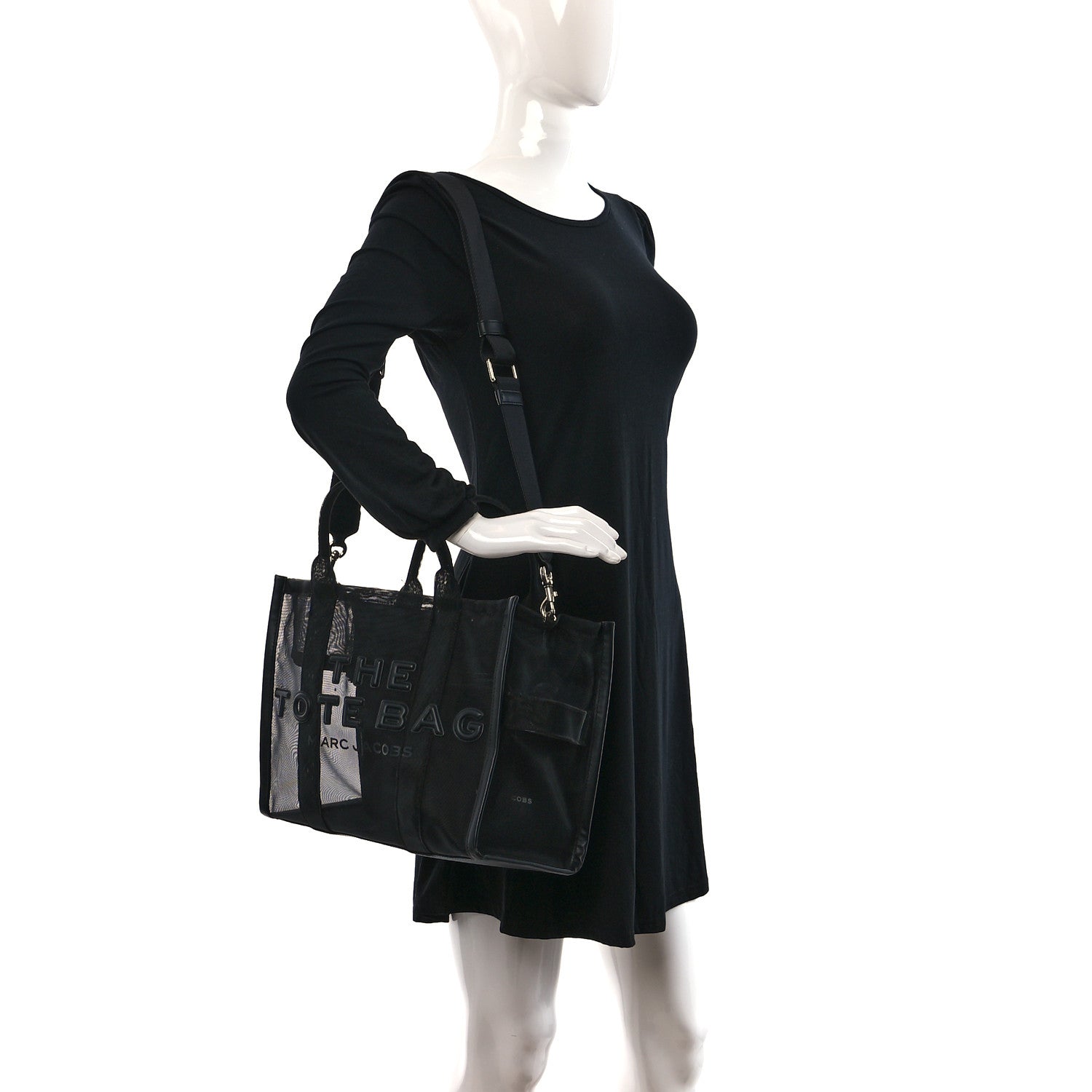 Marc Jacobs Nylon The Mesh Medium Tote Bag Blackout 3 of 11