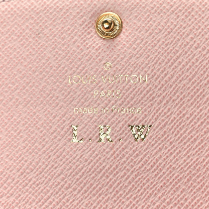 Louis Vuitton Damier Ebene Emilie Wallet Rose Ballerine 6 of 7