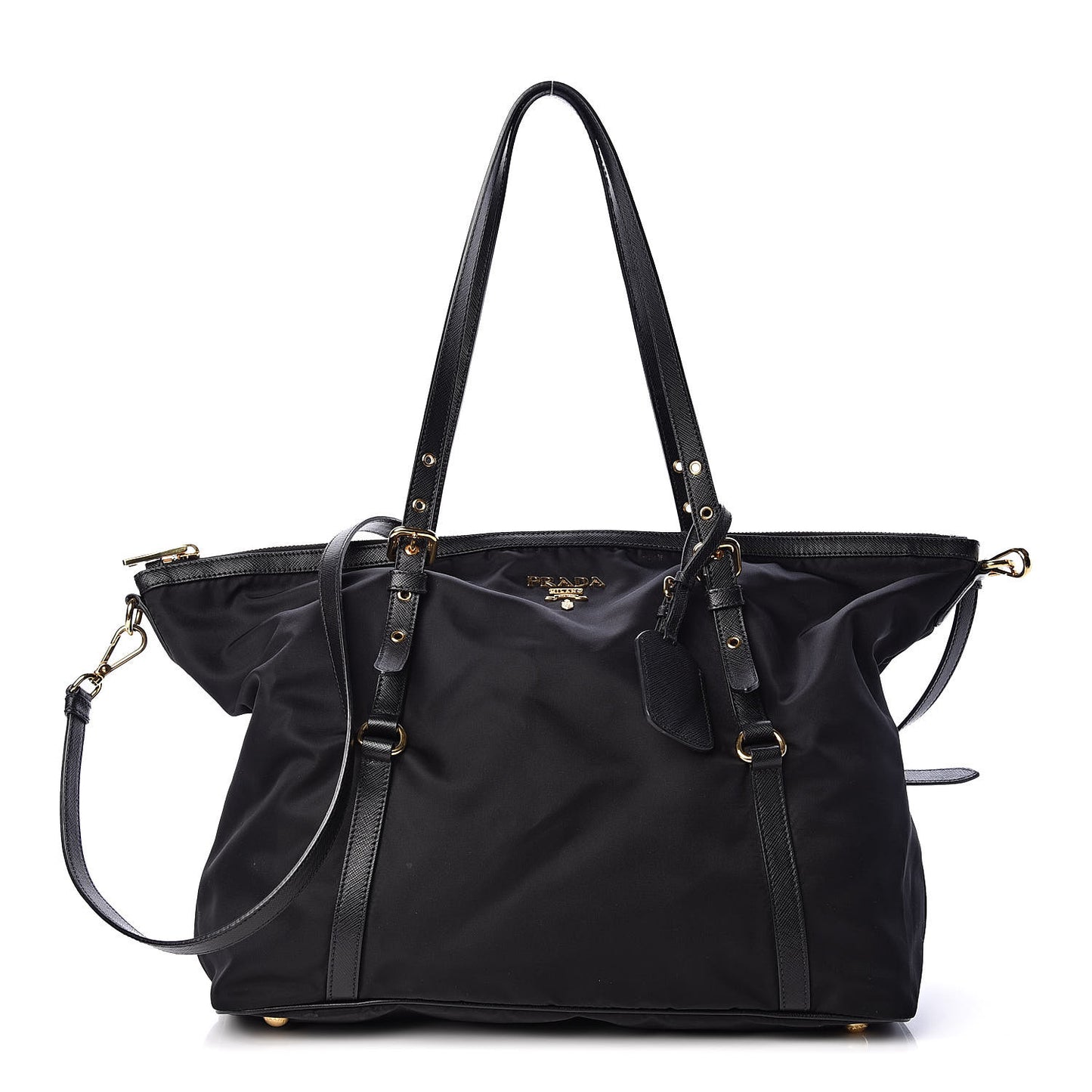 Tessuto Nylon Saffiano Tote Black