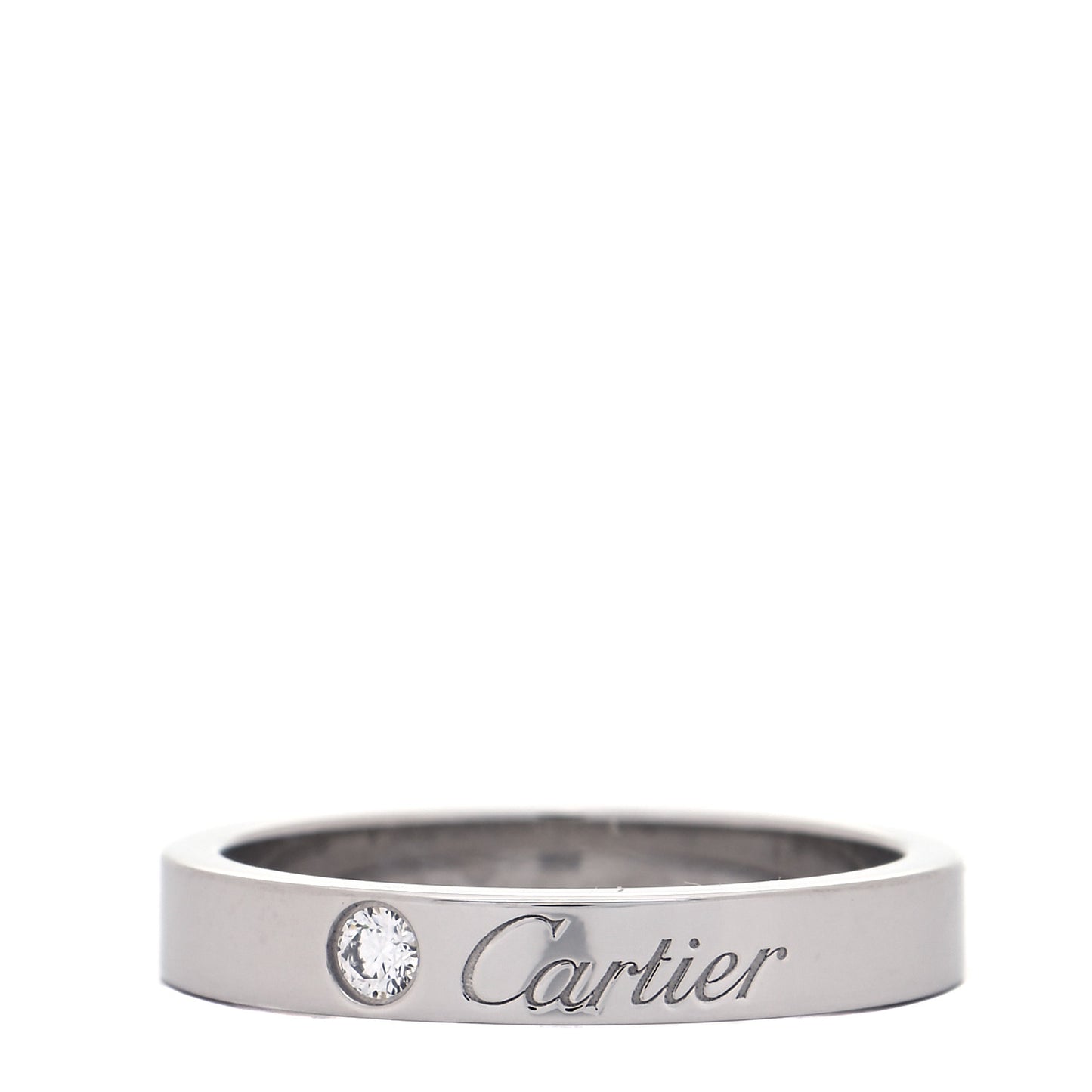 Platinum Diamond 3mm C De Cartier Wedding Band Ring 50 5.25