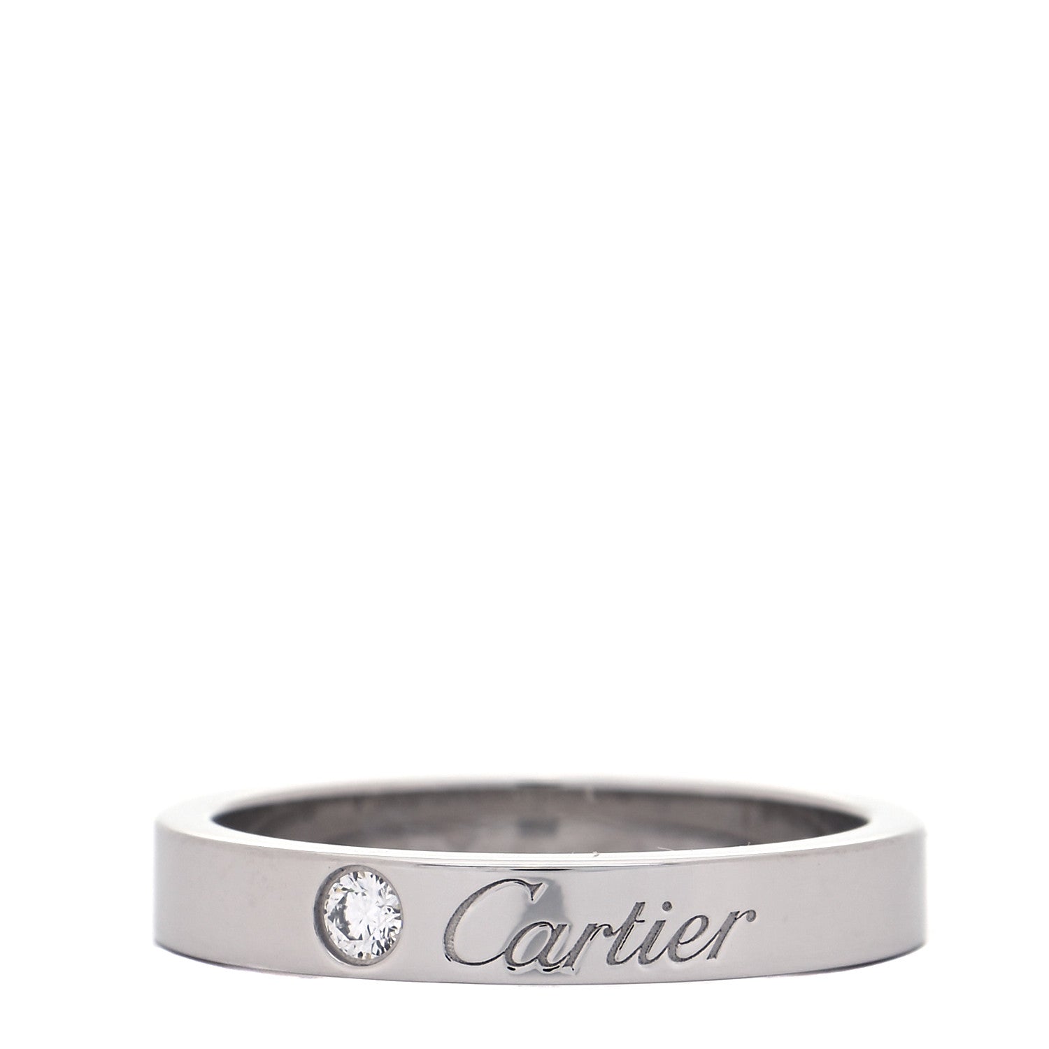 Cartier Platinum Diamond 3mm C De Cartier Wedding Band Ring 50 5.25 1 of 4
