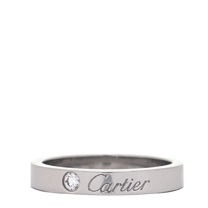 Cartier Platinum Diamond 3mm C De Cartier Wedding Band Ring 50 5.25 1 of 4