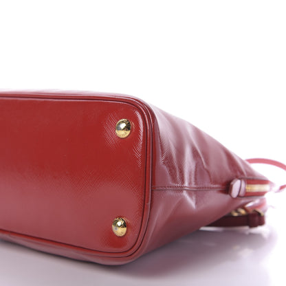 Prada Saffiano Vernice Dome Tote Rosso 6 of 10
