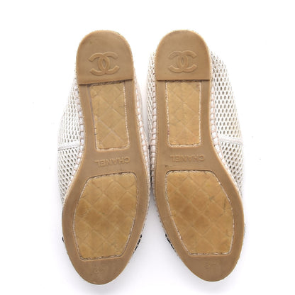 Chanel Mesh Lambskin Espadrilles 42 White Black 7 of 13