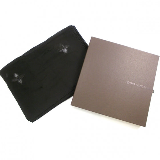 Monogram Silk Glitter Stole Noir