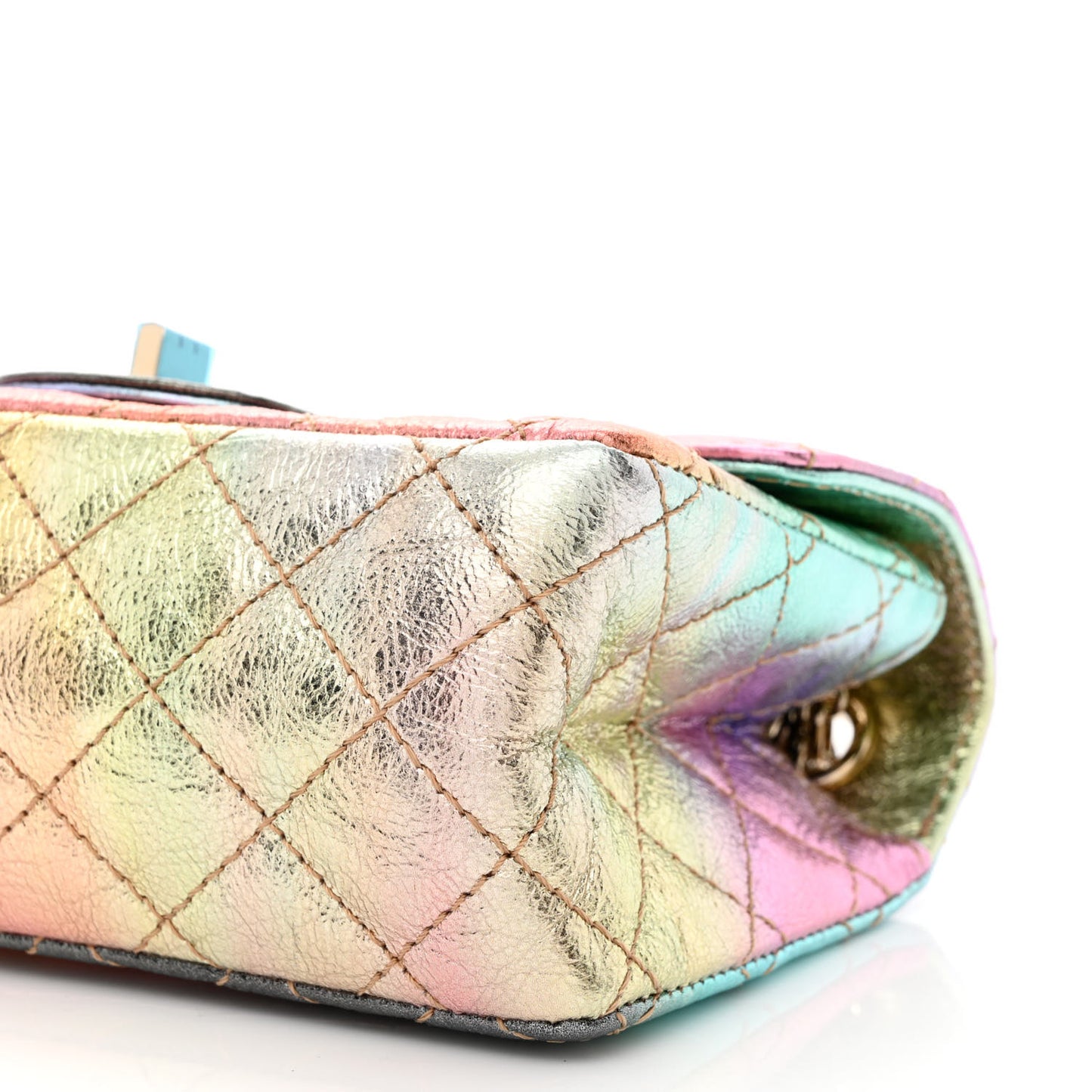 Metallic Goatskin Quilted Mini 2.55 Reissue Flap Multicolor