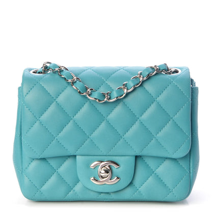 Chanel Lambskin Quilted Mini Square Flap Turquoise 1 of 7