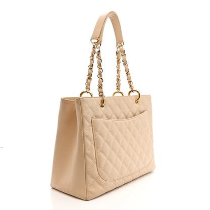 Chanel Caviar Quilted Grand Shopping Tote GST Beige Clair 3 of 13