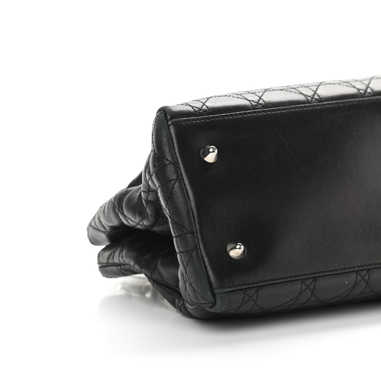 Christian Dior Lambskin Cannage Soft East West Tote Black 9 of 10