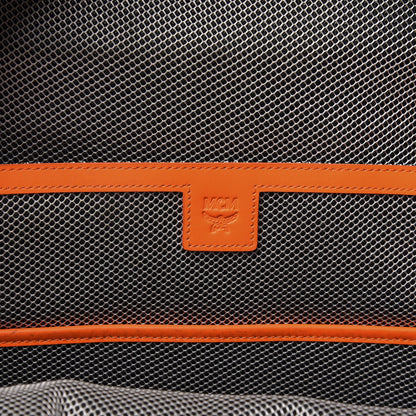 MCM Nylon Monogram Stark Classic Backpack Orange 7 of 8