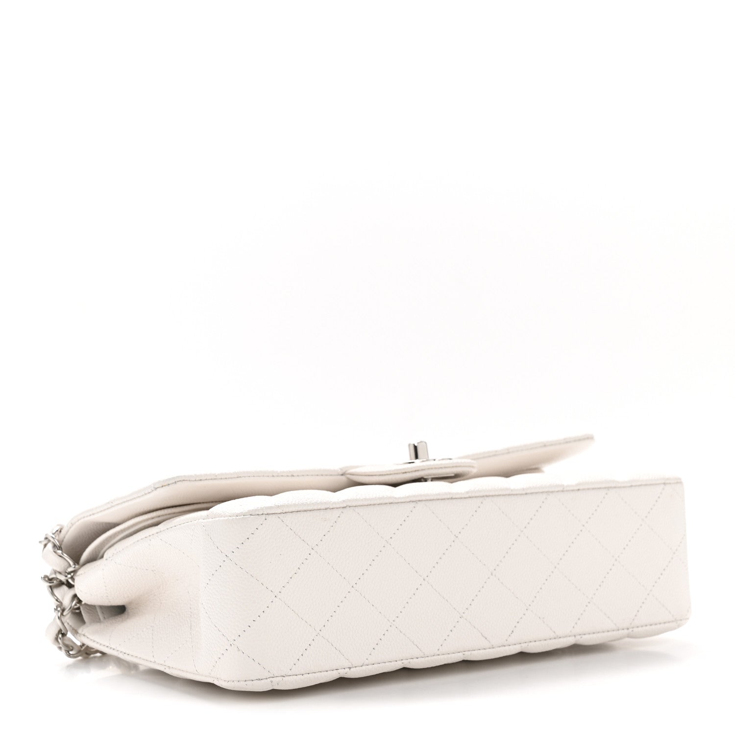Chanel Caviar Quilted Medium Double Flap White 4 of 10