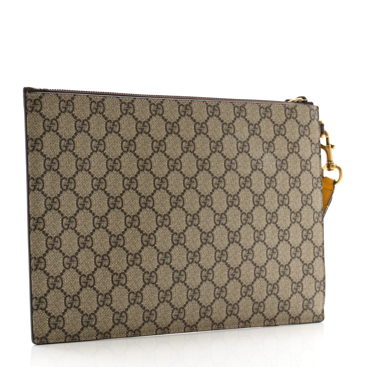 GG Supreme Monogram Neo Vintage Zip Wristlet Pouch Beige New Acero Crop