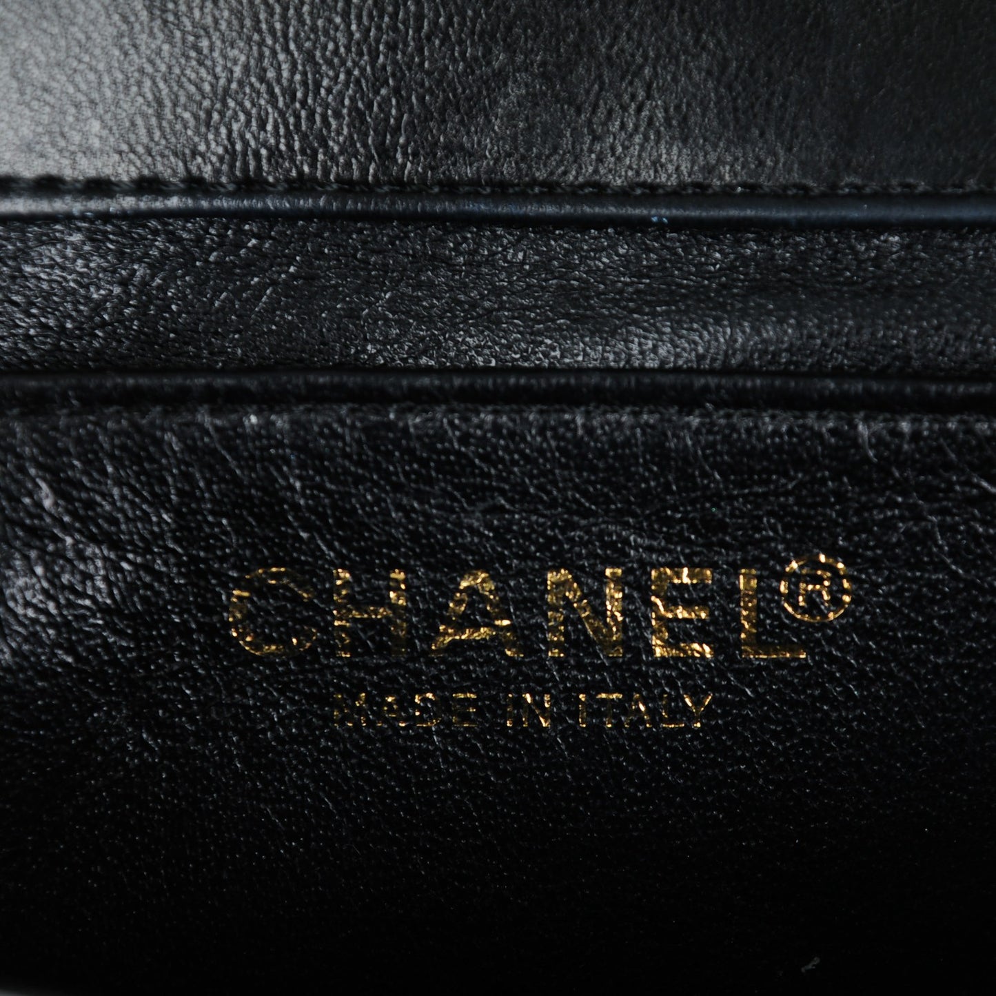 Patent Camellia Mini Flap Black