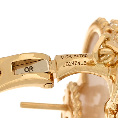 Van Cleef & Arpels 18K Yellow Gold Mother of Pearl Magic Alhambra 4 Motif Earrings 4 of 4