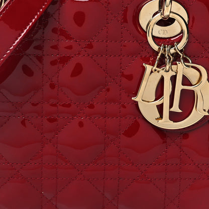 Christian Dior Patent Cannage Small Lady Dior Cherry Red 8 of 11