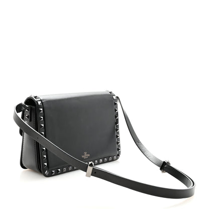 Valentino Garavani Smooth Calfskin Enamel Tonal Rockstud23 Shoulder Bag Black 3 of 9