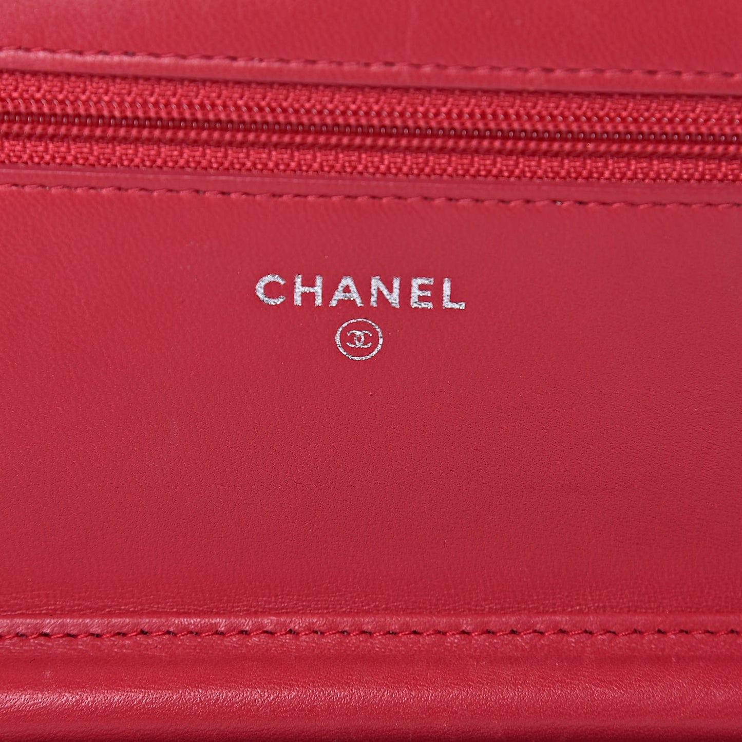 Calfskin Quilted Boy Wallet On Chain WOC Red