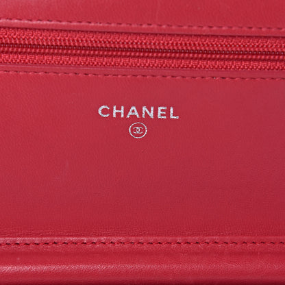 Chanel Calfskin Quilted Boy Wallet On Chain WOC Red 10 of 22