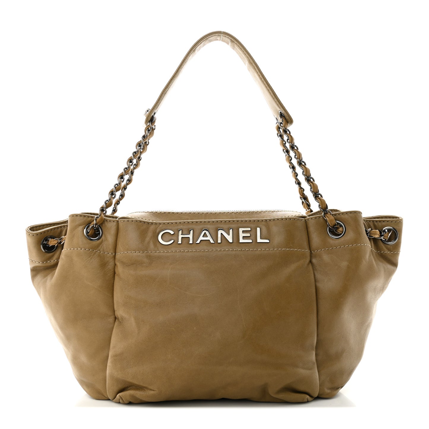 Lambskin Lax Accordion Flap Beige