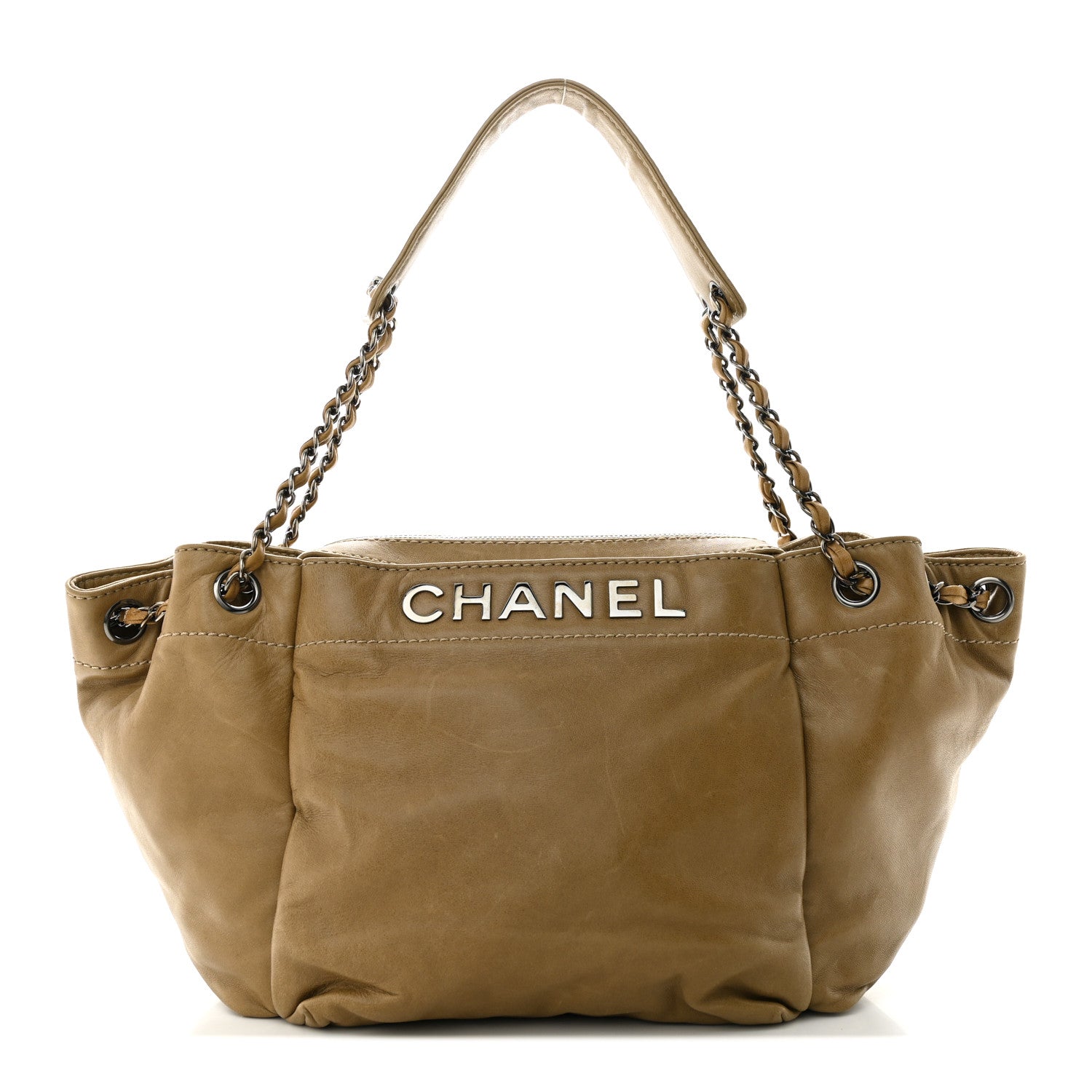 Chanel Lambskin Lax Accordion Flap Beige 1 of 17