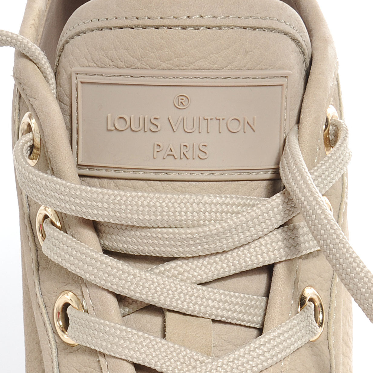 Louis Vuitton Nubuck Punchy High Top Sneakers 38.5 Beige 6 of 8