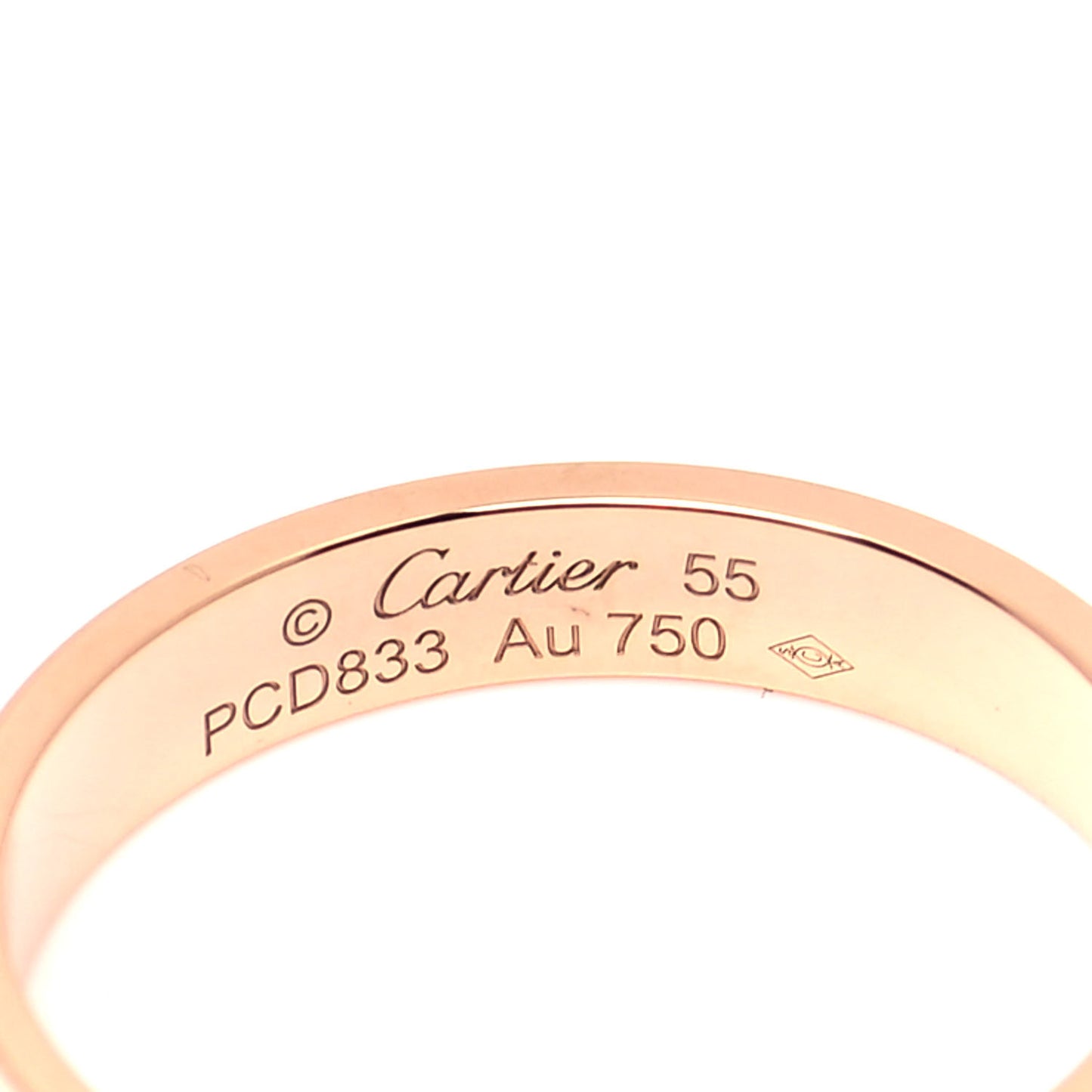 18K Pink Gold 3.5mm LOVE Wedding Band Ring 55 7.25