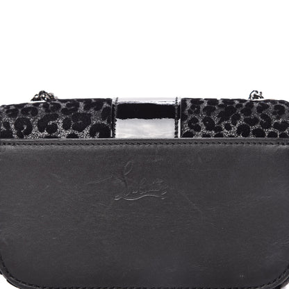 Christian Louboutin Floque Patent Glitter Leo Sweet Charity Crossbody Bag Black 9 of 9