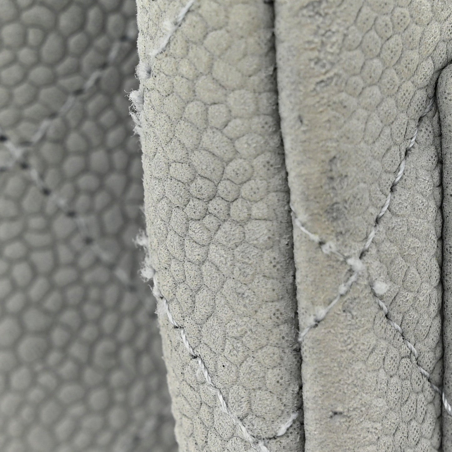 Iridescent Caviar Quilted Mini Square Flap Grey