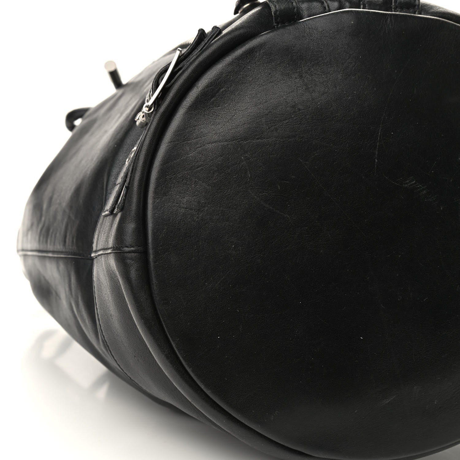Saint Laurent Calfskin Medium Rider Bucket Bag Black 6 of 9