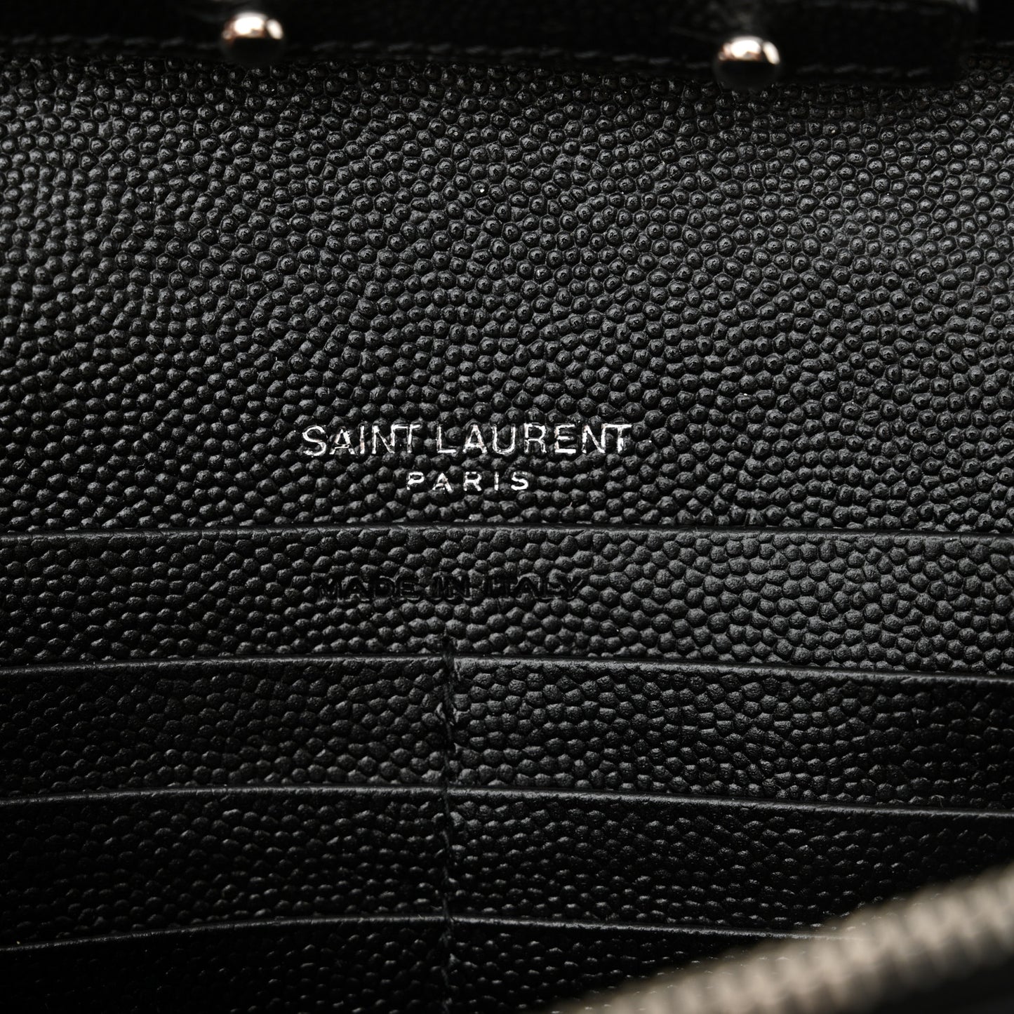 Grain De Poudre Matelasse Chevron Monogram Chain Wallet Black