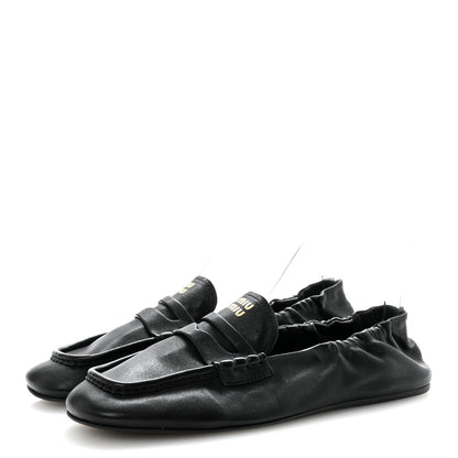Miu Miu Ruches Nappa Loafer 38 Black 4 of 9