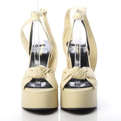 Saint Laurent Vendome Nappa Bianca 85 Platform Sandals 39.5 Light Cream 2 of 9