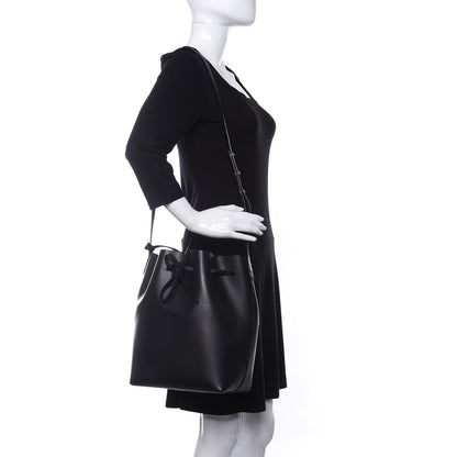 Mansur Gavriel Vegetable Tanned Calfskin Bucket Bag Black Flamma 2 of 9