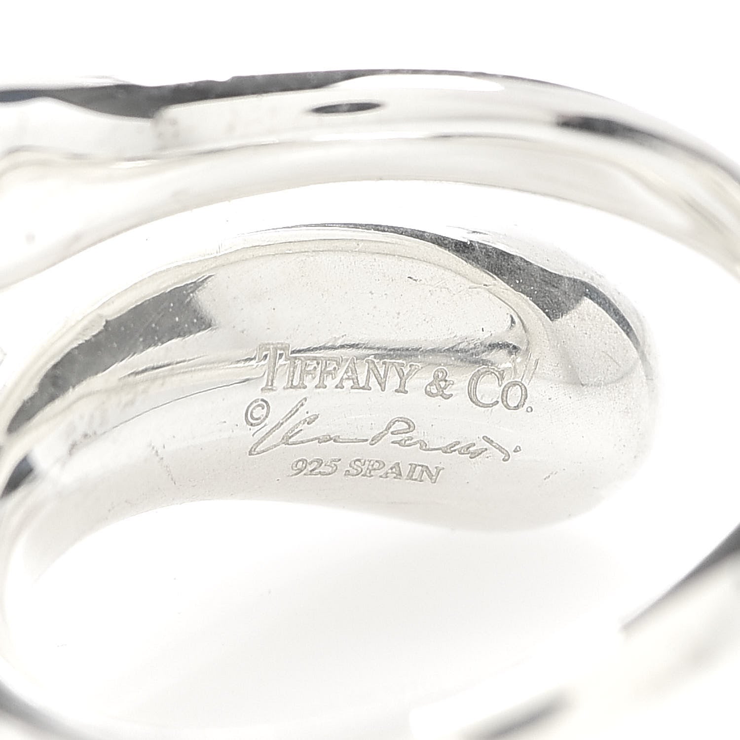 Tiffany Sterling Silver Elsa Peretti Teardrop Ring 50 5.5 4 of 4