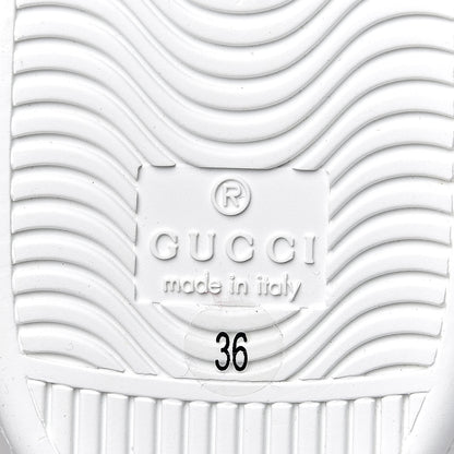 Gucci Calfskin Miro Soft Tennis Embroidered Womens Ace Sneakers 36 White Rio Blue 9 of 11