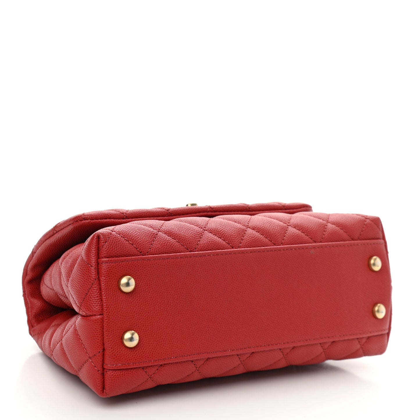 Caviar Quilted Mini Coco Handle Flap Red