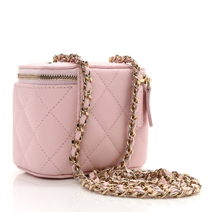 Chanel Caviar Quilted Mini Vanity Case With Chain Light Pink 3 of 11
