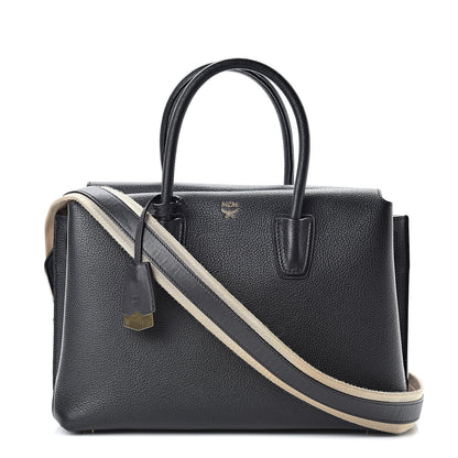 MCM Grained Calfskin Medium Milla Tote Black 1 of 14