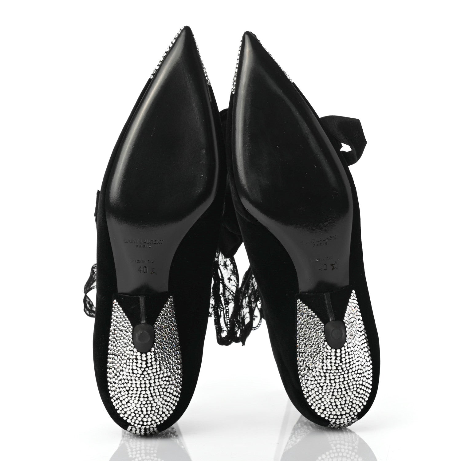 Saint Laurent Velluto Master Crystal Embellished Blaze 45 La Strass Ankle Boots 40 Black 5 of 8