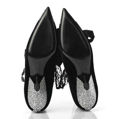 Saint Laurent Velluto Master Crystal Embellished Blaze 45 La Strass Ankle Boots 40 Black 5 of 8